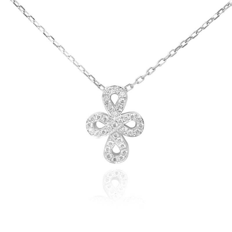 
18K White Gold Diamond Infinity Pendant, SKU 3536R (0.1Ct TW)

The symbol of infinite love .. the infinity symbol pendant has a collection of white pave-set round brilliant diamonds set in the infinity symbol design motif. 

Available Diamond