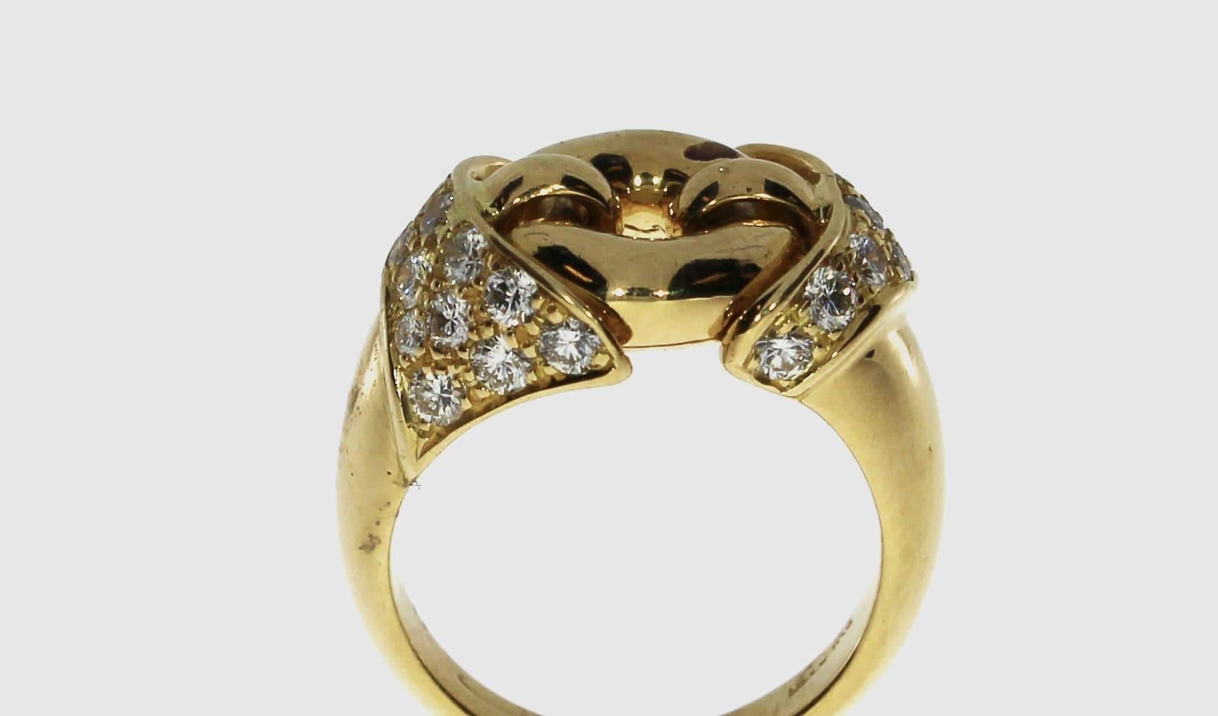 Contemporary Bulgari Diamond Gold Ring For Sale