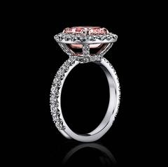 2.42 Natural Fancy Light Pink Diamond Gold Platinum Ring