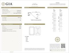 Emerald Cut 4.59 Carats Diamonds Emerald Platinum Ballerina Ring