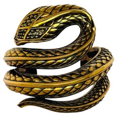 Snake Cuff Bracelet Roberto Cavalli Vintage Gold
