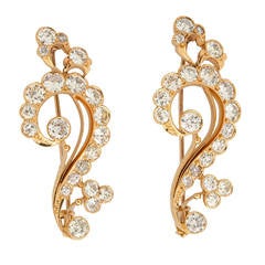 Victorian Diamond Gold Question Mark Pin Set