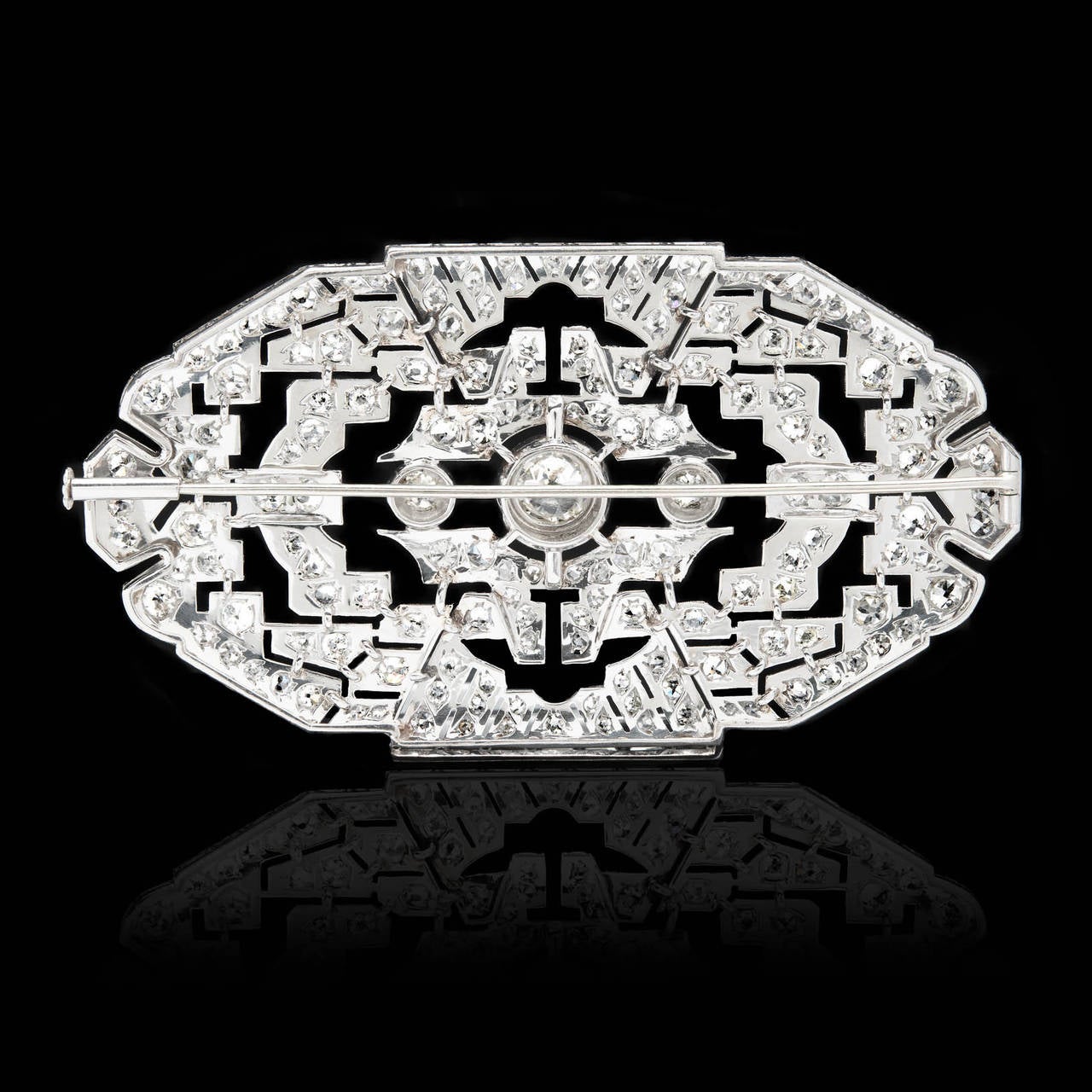Art Deco Diamond Platinum Brooch In Good Condition In San Francisco, CA