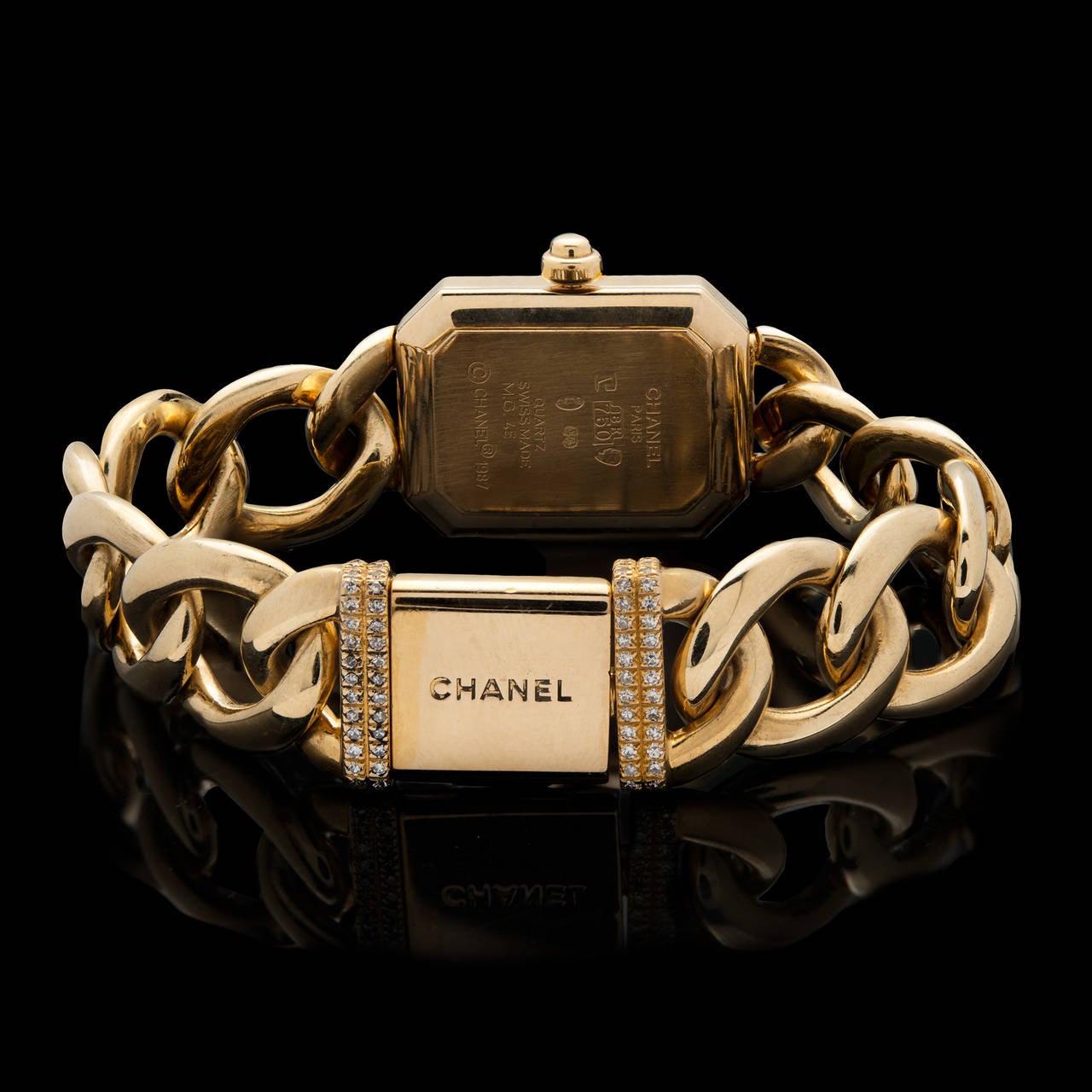 Chanel Lady's Yellow Gold Diamond Bezel Premiere Wristwatch In Excellent Condition In San Francisco, CA