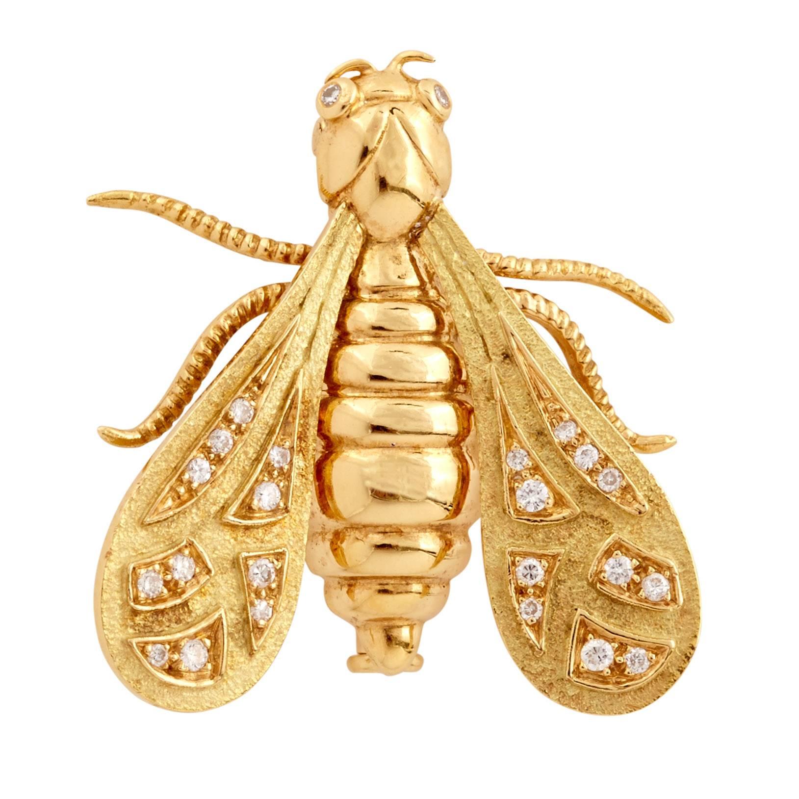 Chaumet Diamond Gold Bee Pin