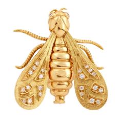 Chaumet Diamond Gold Bee Pin