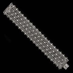 Damiani Wide Diamond Mesh White Gold Bracelet