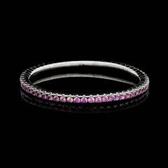 Mattia Cielo Pink Sapphire Blackened Gold Bangle Bracelet