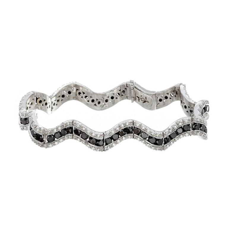 Favero Black White Diamond And Gold Bracelet Favero Black White Diamond And Gold Bracelet