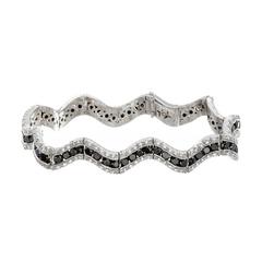 Favero Black & White Diamond and White Gold Bracelet 10