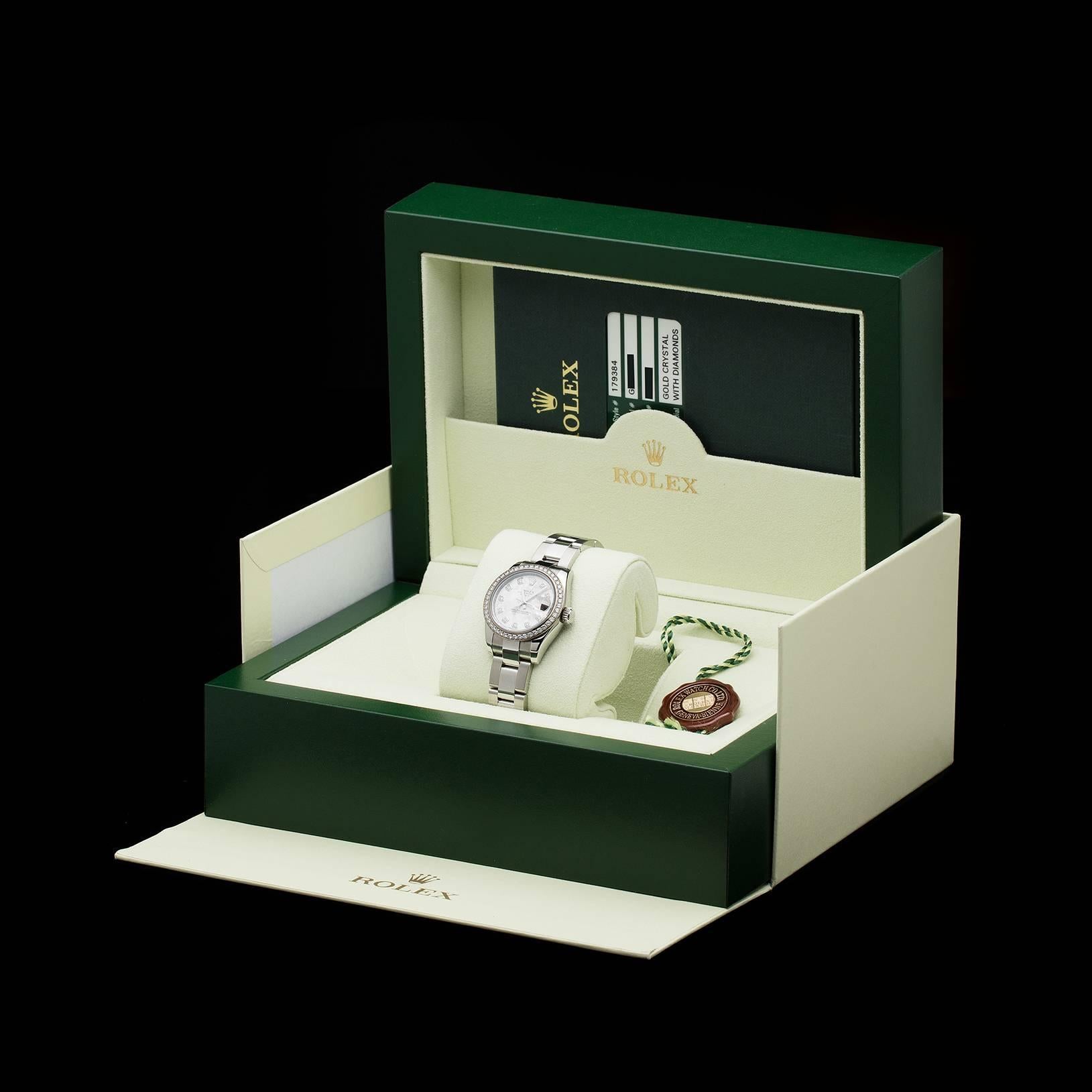 Women's Rolex Ladies stainless steel Diamond Bezel Datejust Automatic Wristwatch