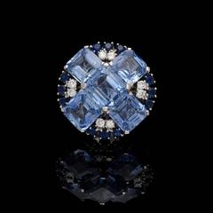 1950s Oscar Heyman Sapphire Diamond Gold Ring