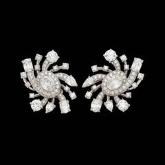 GIA Certified Diamond Platinum Galaxy Earrings
