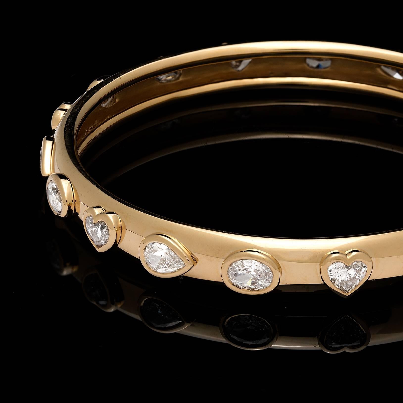 gold bangle bracelet with diamonds