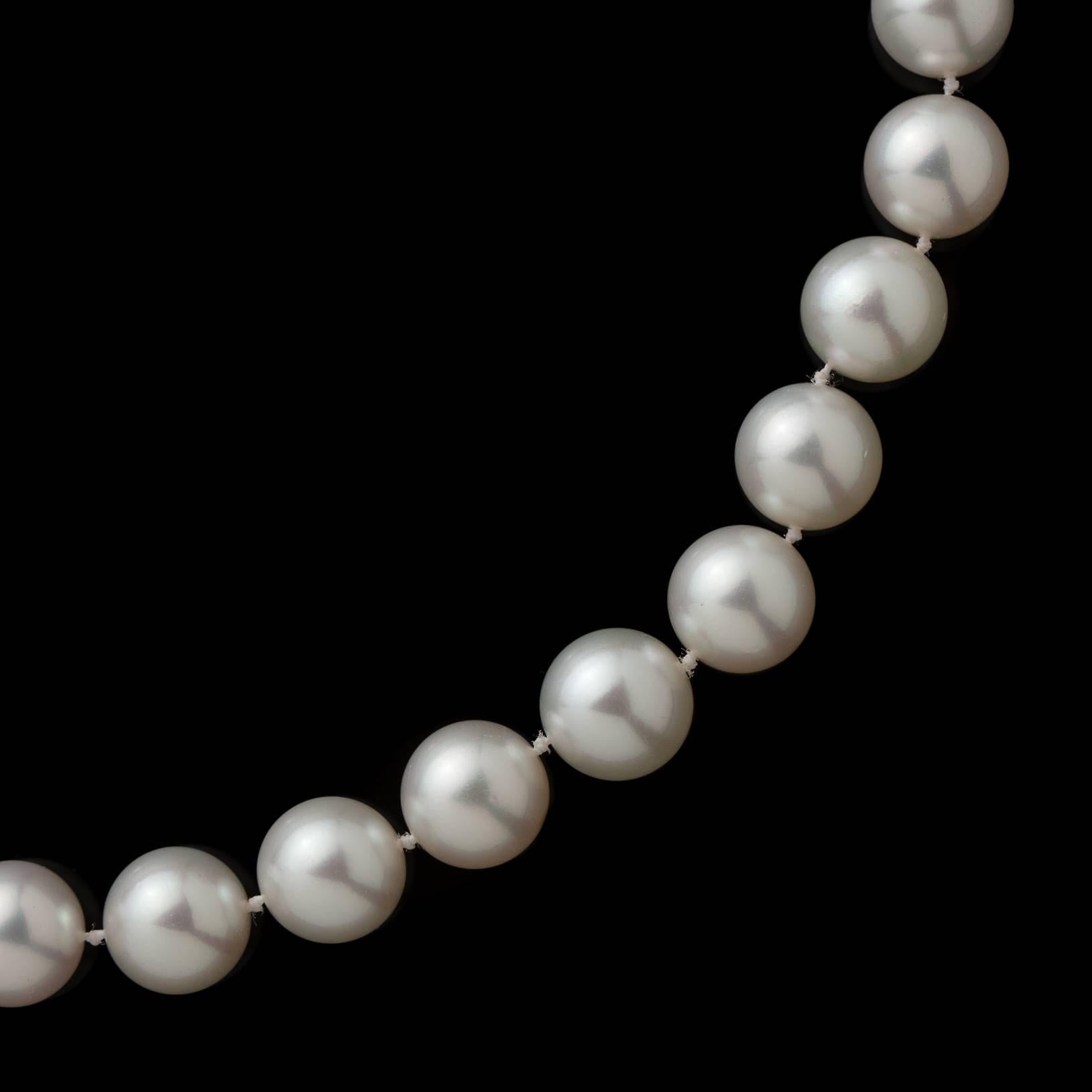 Women's South Sea Pearl Necklace with Diamond Ball Clasp