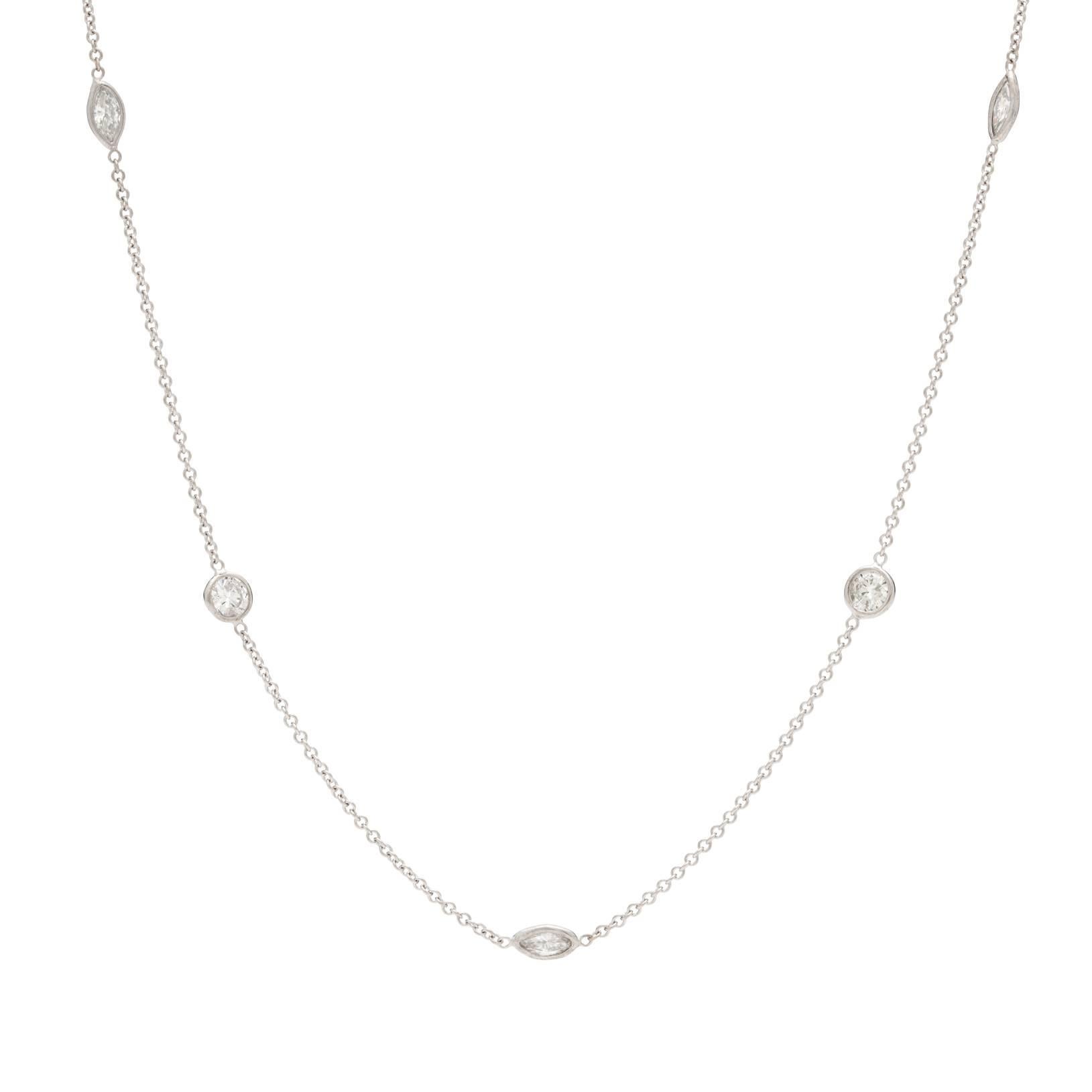 Diamonds by The Yard Necklace Featuring Rounds and Marquises