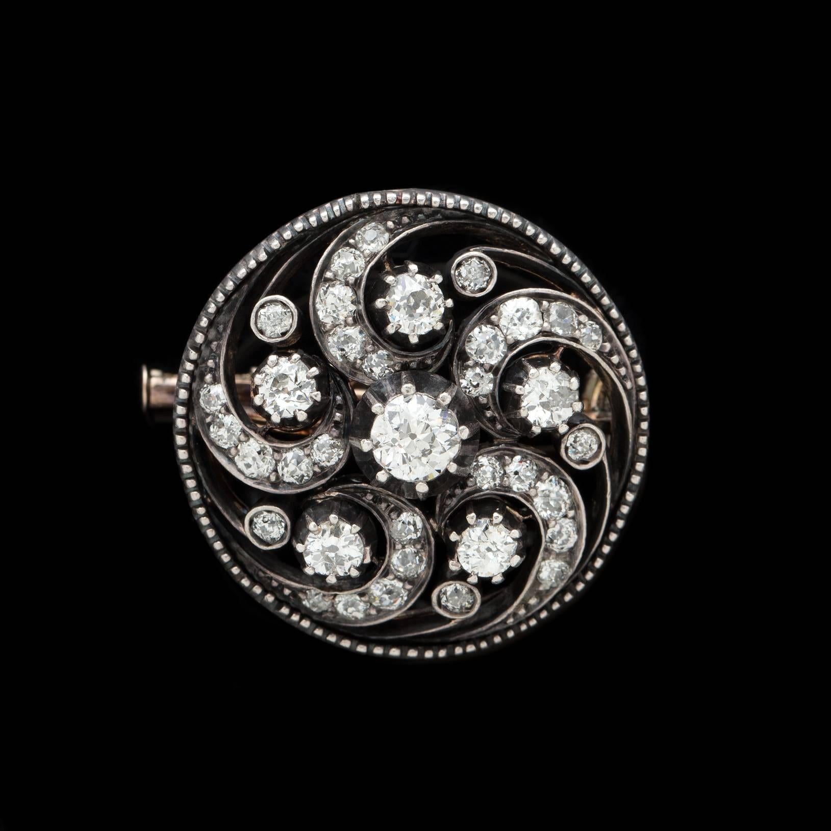 Antique Diamond Swirl Pin For Sale at 1stDibs | wayne diamond, antique ...