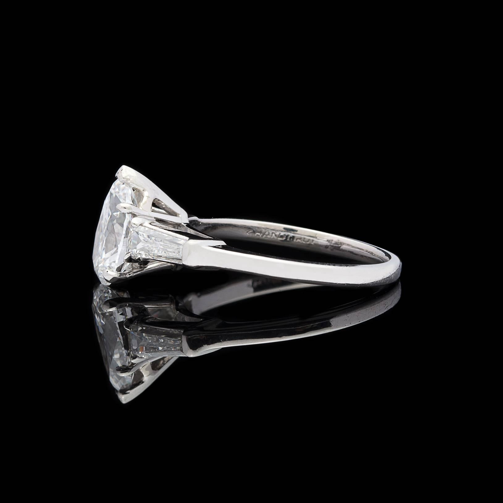Elegant GIA Report 1.38 Carat Pear Shaped Diamond Platinum Engagement Ring In Excellent Condition In San Francisco, CA