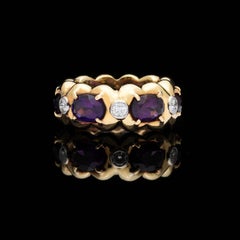 Estate Verdura Amethyst and Diamond Eternity Ring