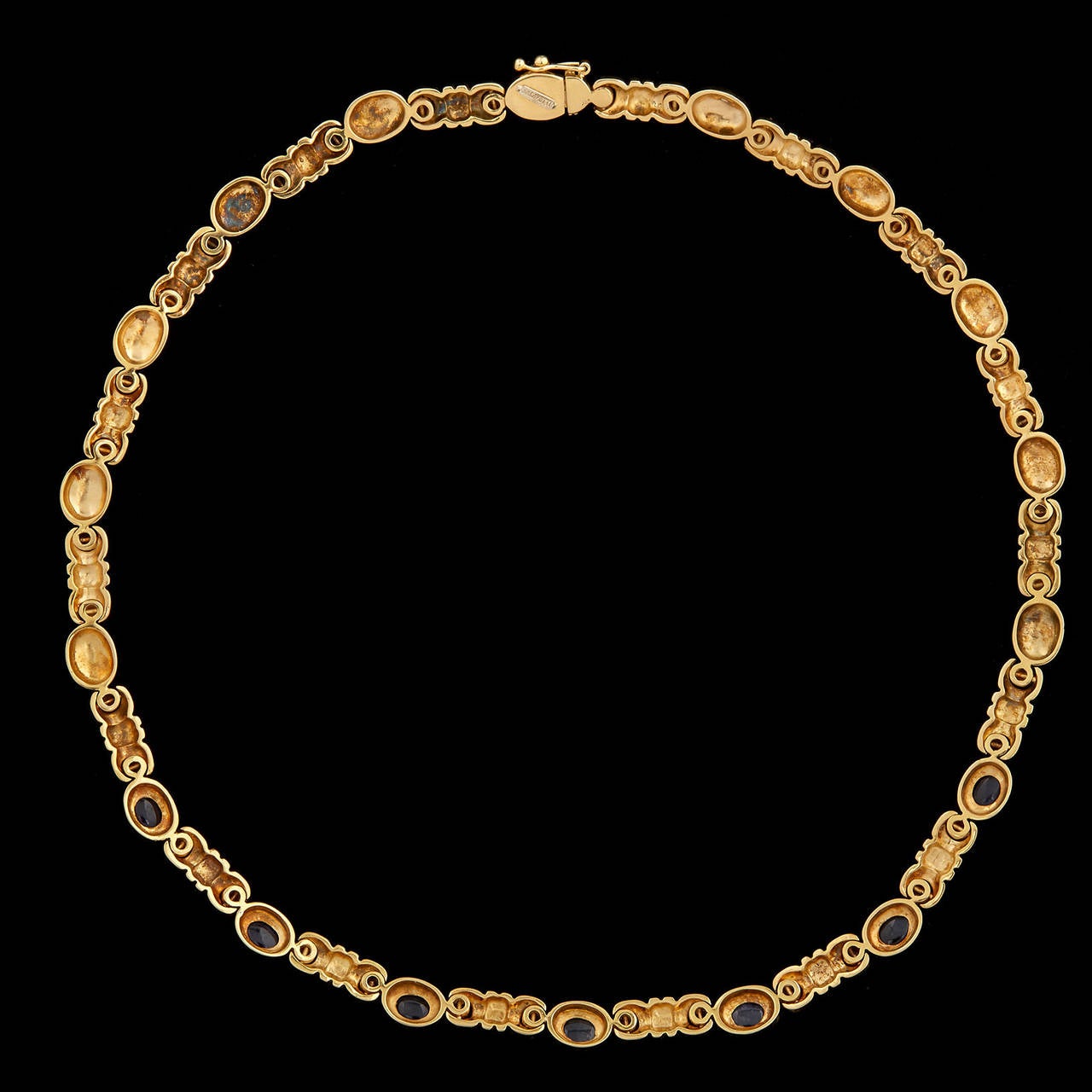 Women's Salavetti Cabochon Sapphire Ruby Gold Necklace