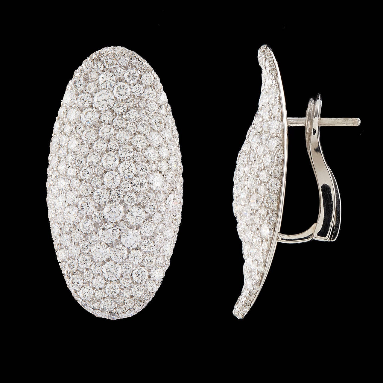 Contemporary Palmiero Pavé Diamond Earrings