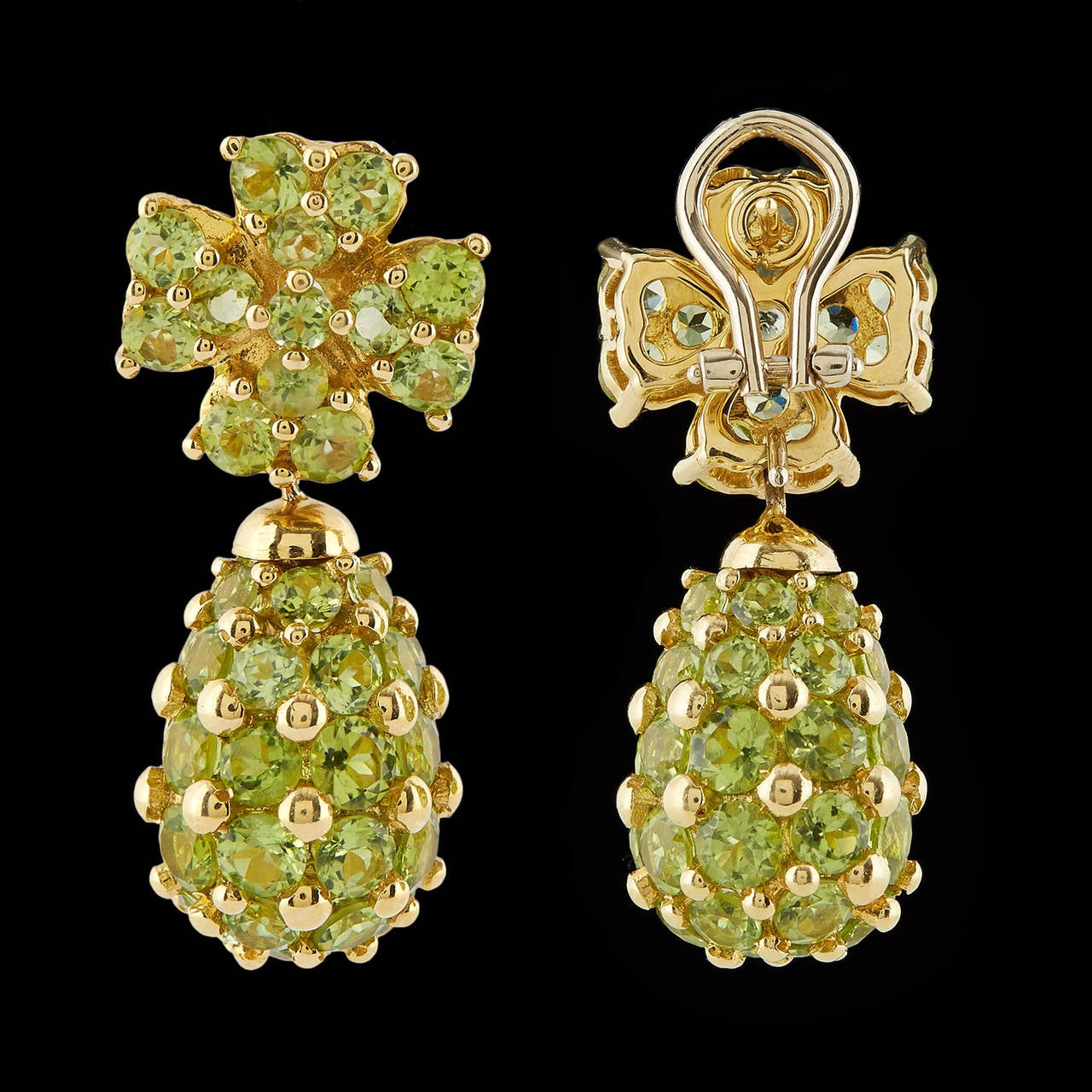 Salavetti Peridot Gold Convertible Earrings In New Condition In San Francisco, CA