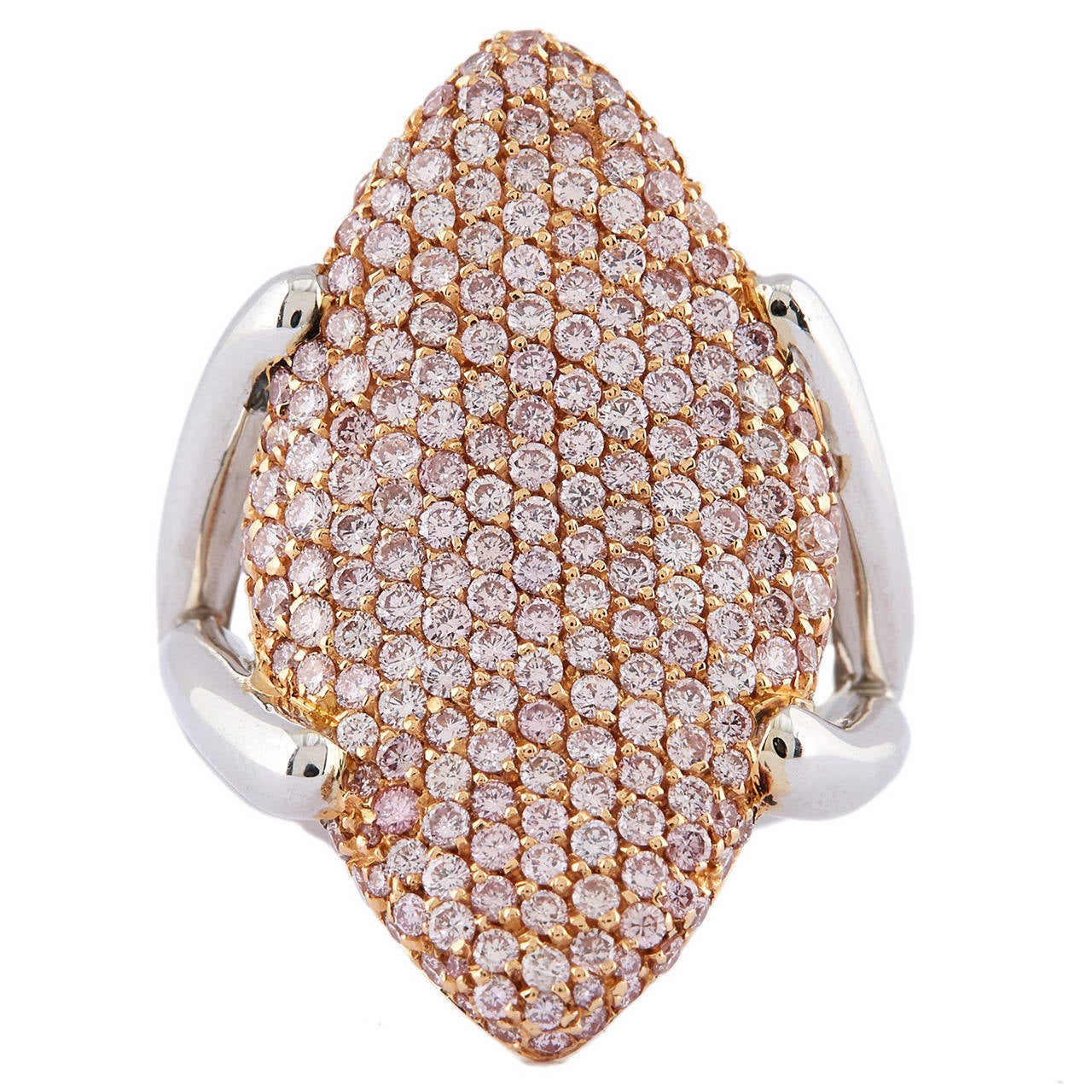 Luca Carati Pink Diamond Pave Gold Ring