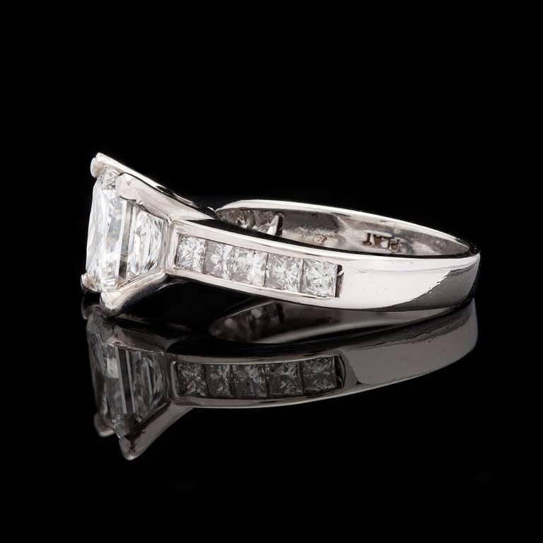 Modified Square Brilliant GIA Certified Diamond Ring In Excellent Condition In San Francisco, CA