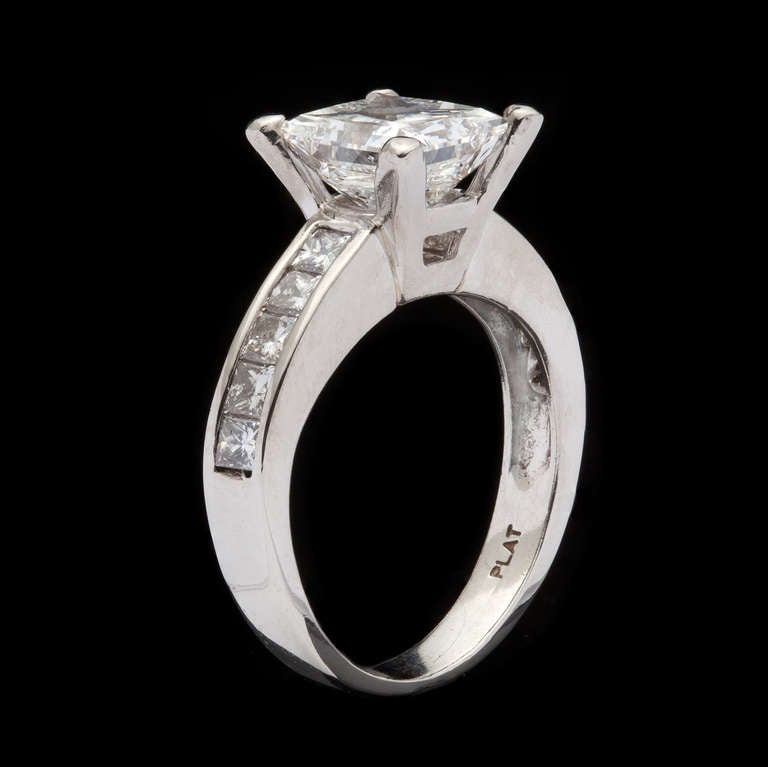 Women's Modified Square Brilliant GIA Certified Diamond Ring