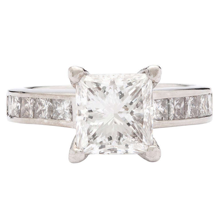 Modified Square Brilliant GIA Certified Diamond Ring at 1stdibs