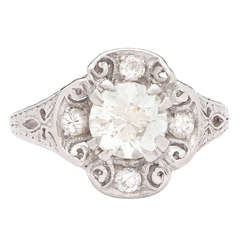 Vintage Old Mine Cut Platinum Ring