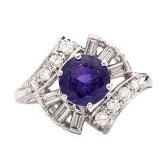 GIA Natural Violetish Blue Sapphire Ring
