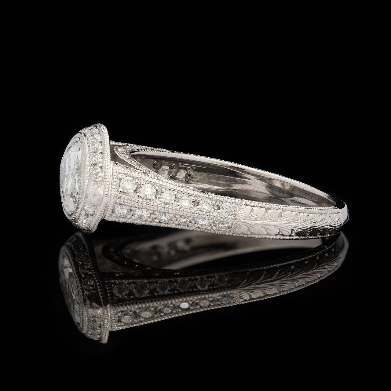 Art Deco 1.20 Carat Custom Marquise Diamond Platinum Ring