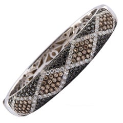 Salavetti Pave Diamond Gold Bangle Bracelet