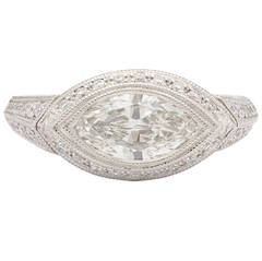 1.20 Carat Custom Marquise Diamond Platinum Ring