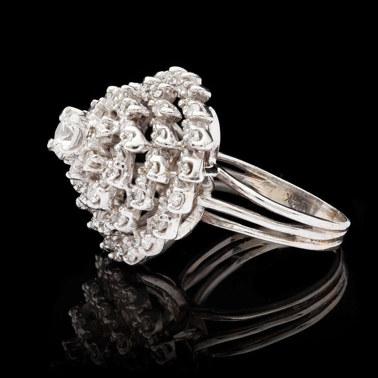 diamant-Cocktailring aus den 1960er Jahren Damen