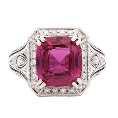 6.07 Carat Natural Pink Sapphire Ring 7