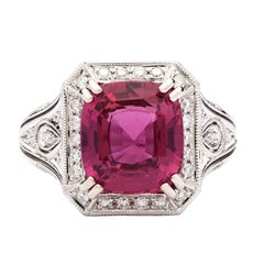 6.07 Carat Natural Pink Sapphire Ring