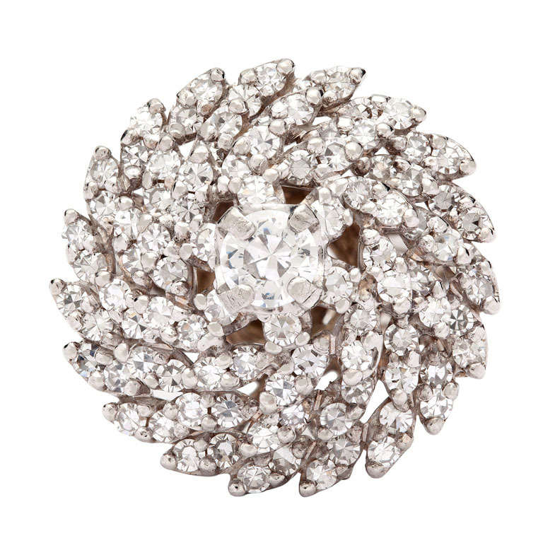 diamant-Cocktailring aus den 1960er Jahren
