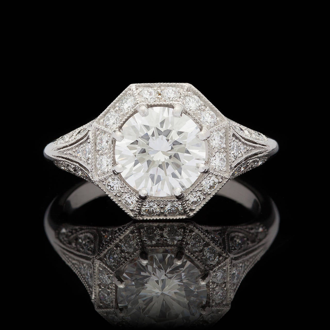 Edwardian Colorless 1.69 Carat GIA Certified Diamond Platinum Ring