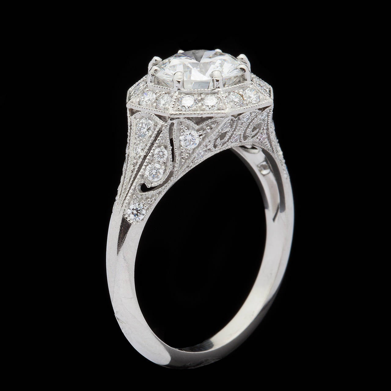 Colorless 1.69 Carat GIA Certified Diamond Platinum Ring 1