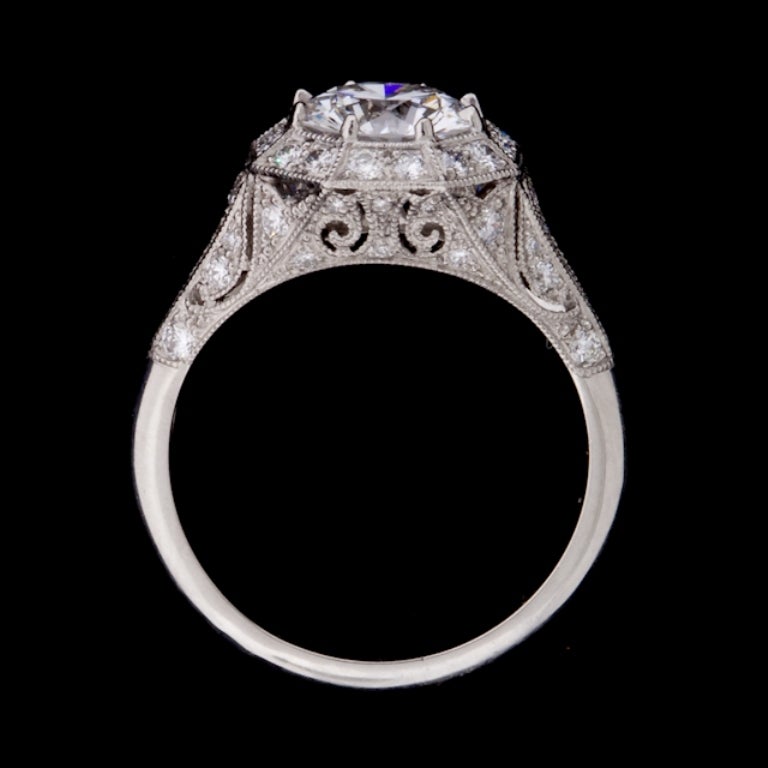 1.51 Carat GIA Certified Diamond Platinum Ring In Excellent Condition In San Francisco, CA