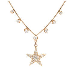 19th Century Old Mine Diamond Star Necklace