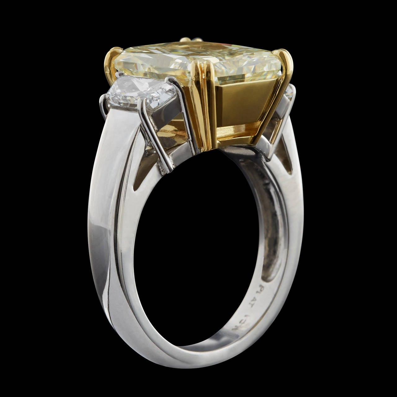Women's Fancy Light Yellow 8.00 Carat Diamond Platinum Engagement Ring