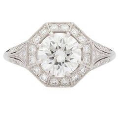 Sebastien Barier GIA Cert Diamond Platinum Ring