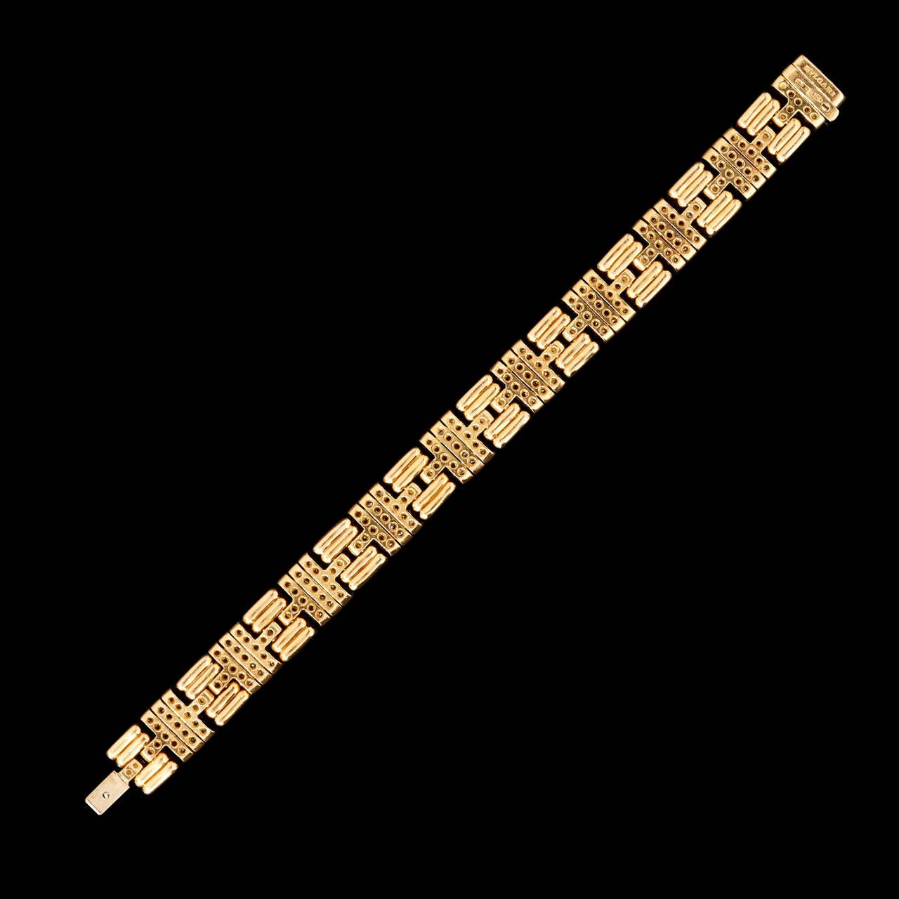 Women's Bulgari Diamond Gold Link Bracelet