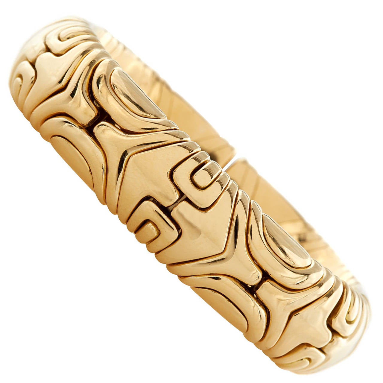 Bulgari Alveare Flexible Gold Bangle Bracelet