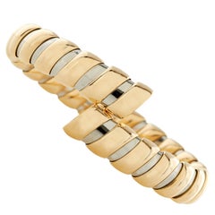 Bulgari Two-Color Gold Twist Design Bangle Bracelet