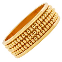 Chaumet Three-Row Gold Bead Bangle Bracelet