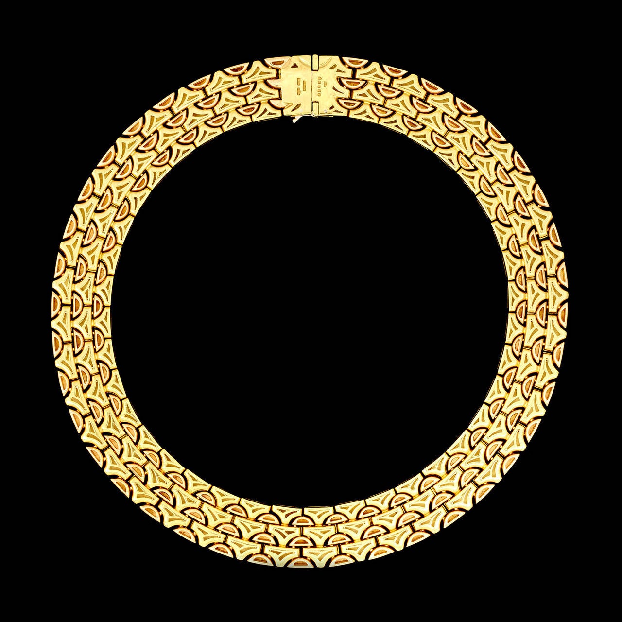 Women's Bulgari Two Color Gold Link Choker Necklace